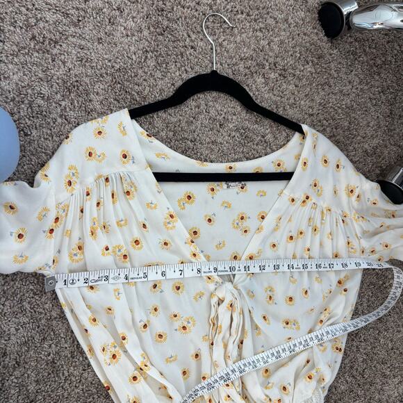 Intimately Free People Forties Feels Bodysuit Ivory Sunflower Hippie Boho - Picture 10 of 13
